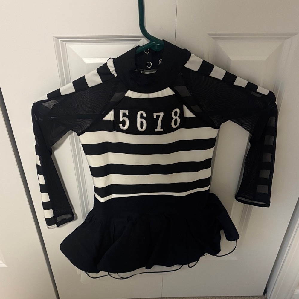 Weissman Black and White Striped Dance Costume - the big doll house